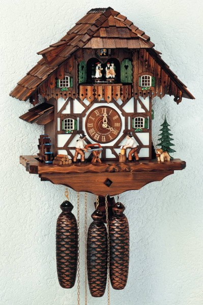 Half-timbered chalet cuckoo clock